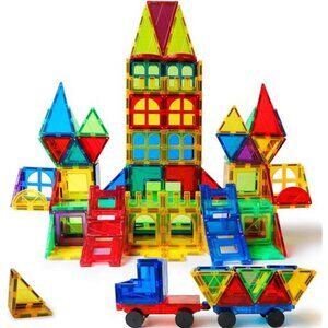 Magnetic Tiles Kids Toys, 120PCS 3D Magnetic Building Blocks Set